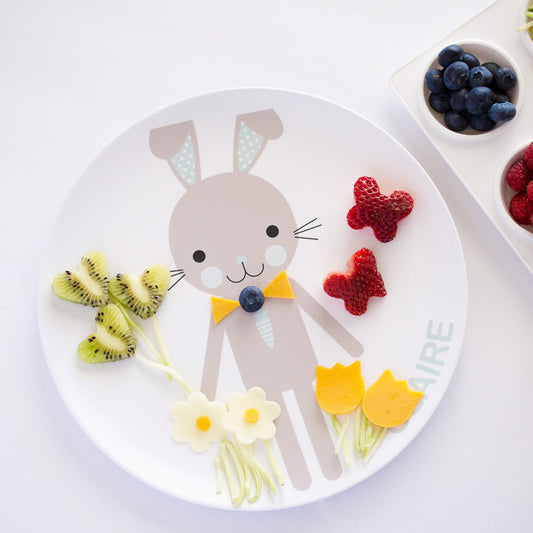 Dylbug Bunny Dress Up Plate from our Holiday and Animal Collection