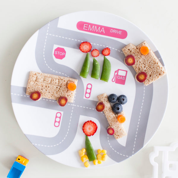 Dylbug Drivers Car plate with custom drivers food cutter sandwich cutouts designed to make meal times fun and stress free.