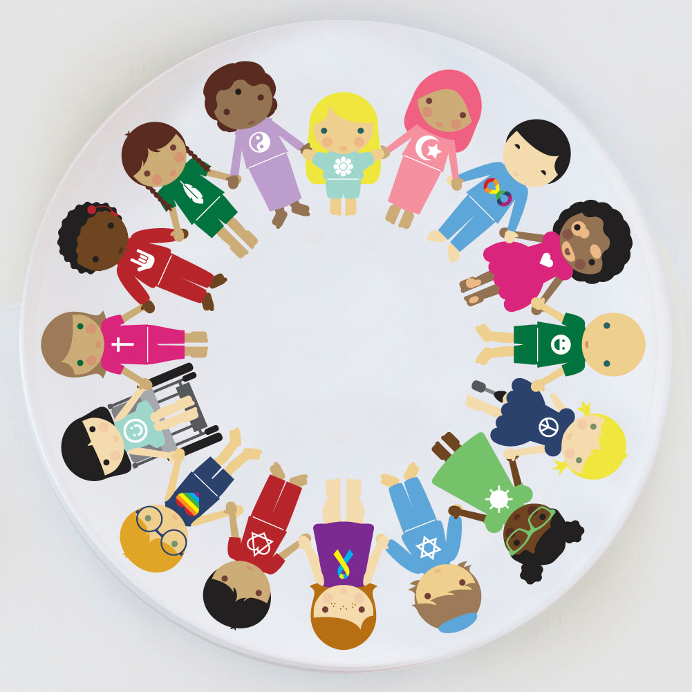 Harmony plate for kids to represent inclusion, acceptance and diversity.