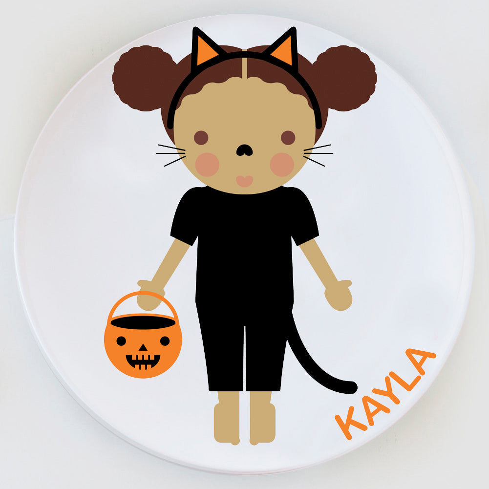 Dylbug Personalized Halloween Cat Plate