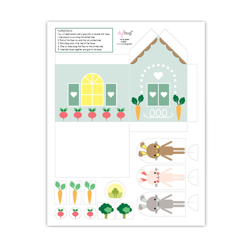 3D Bunny Cottage Printable by Dylbug
