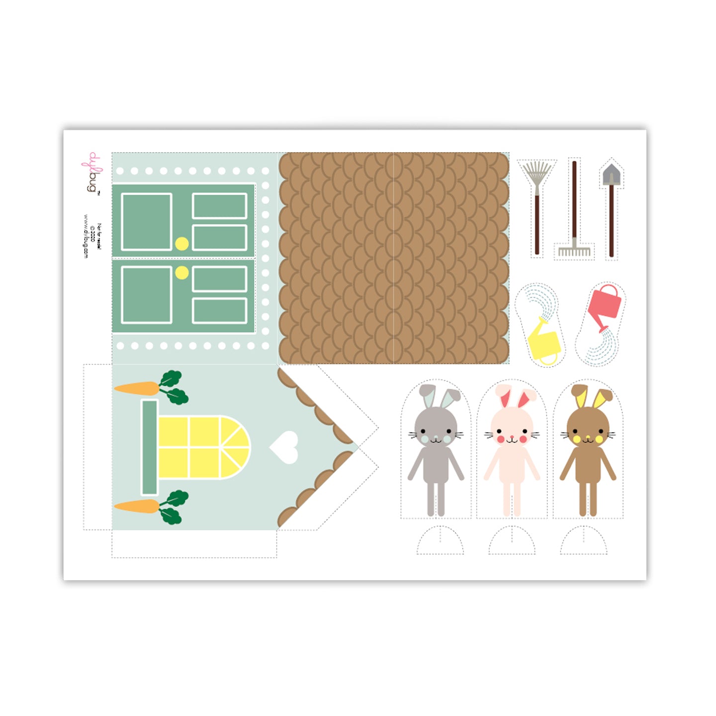 3D Bunny Cottage Printable by Dylbug