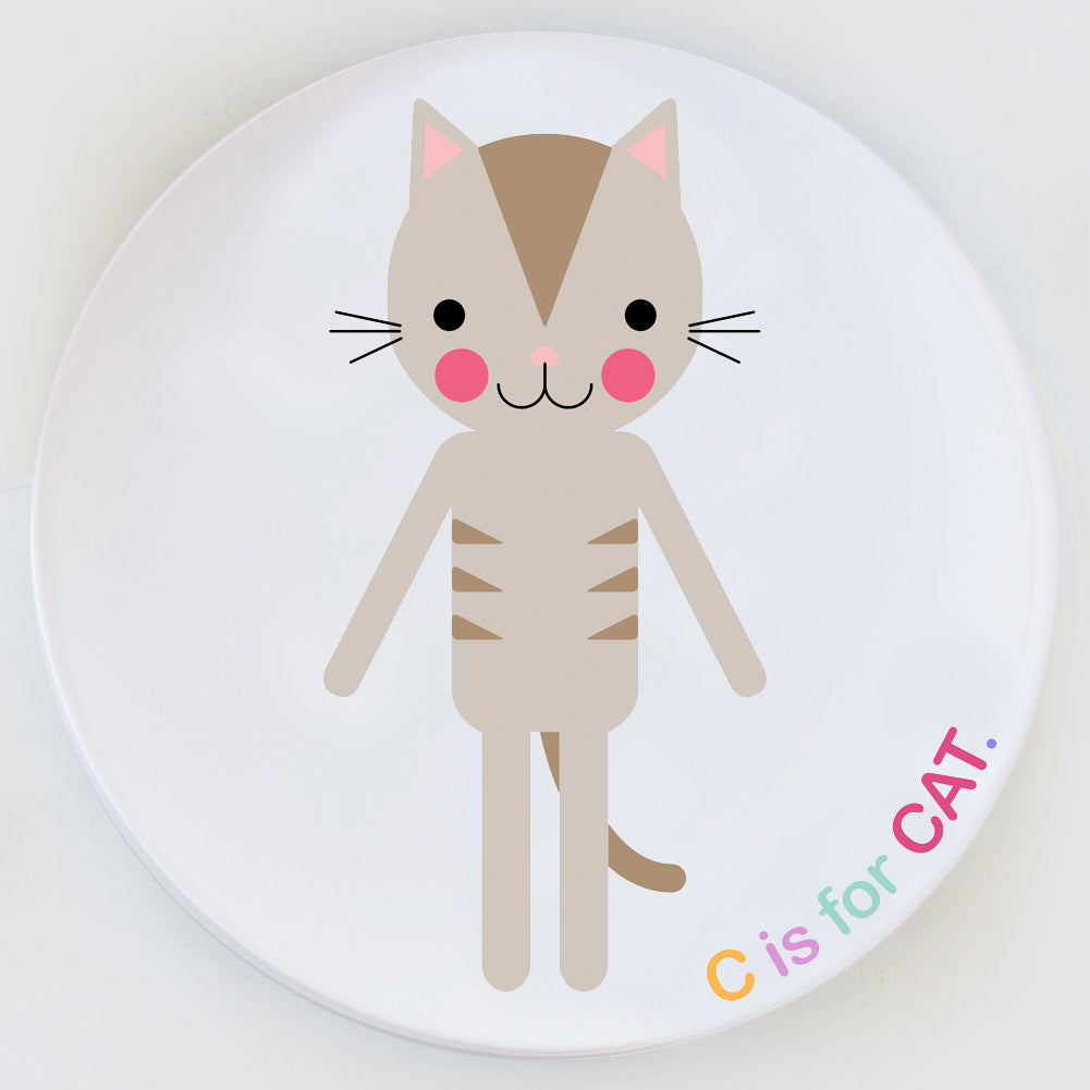 Dylbug Cat Plate with custom C is for Cat design