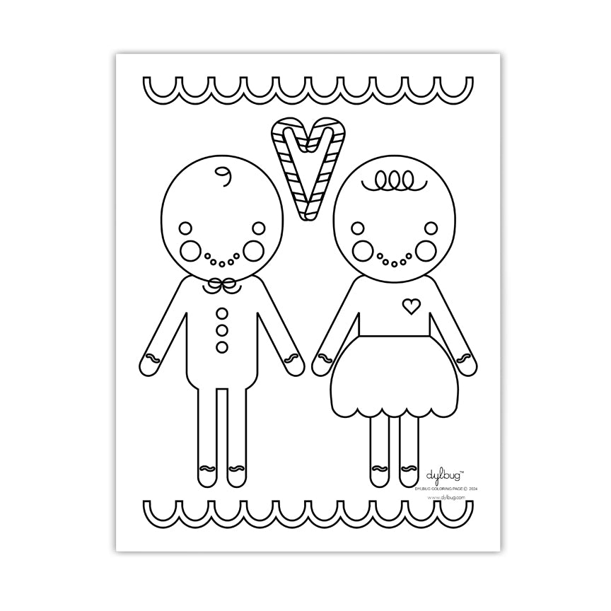 Dylbug Gingerbread People Coloring Page