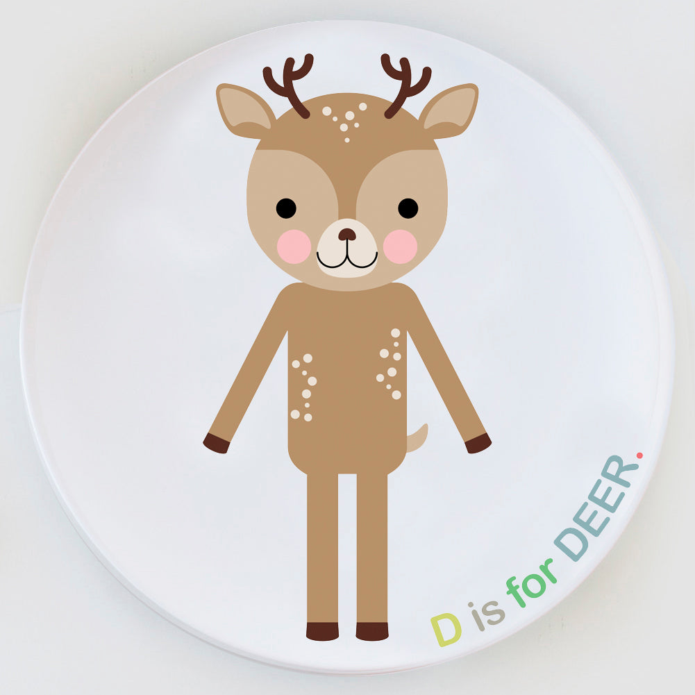 Dylbug Deer Plate with custom D is for Deer Design