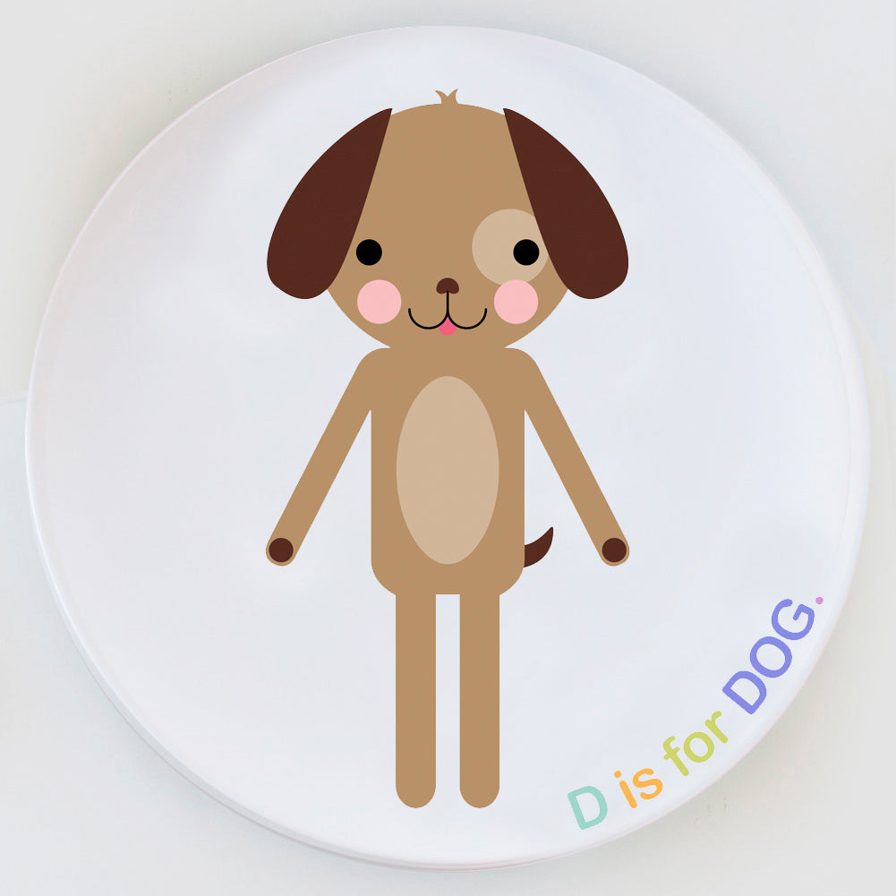 Dylbug Dog Plate with custom D is for Dog design