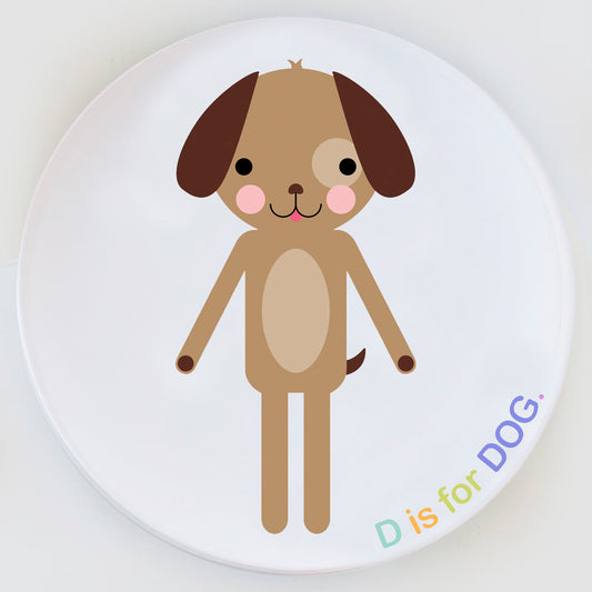 Dylbug Dog Plate with custom D is for Dog design