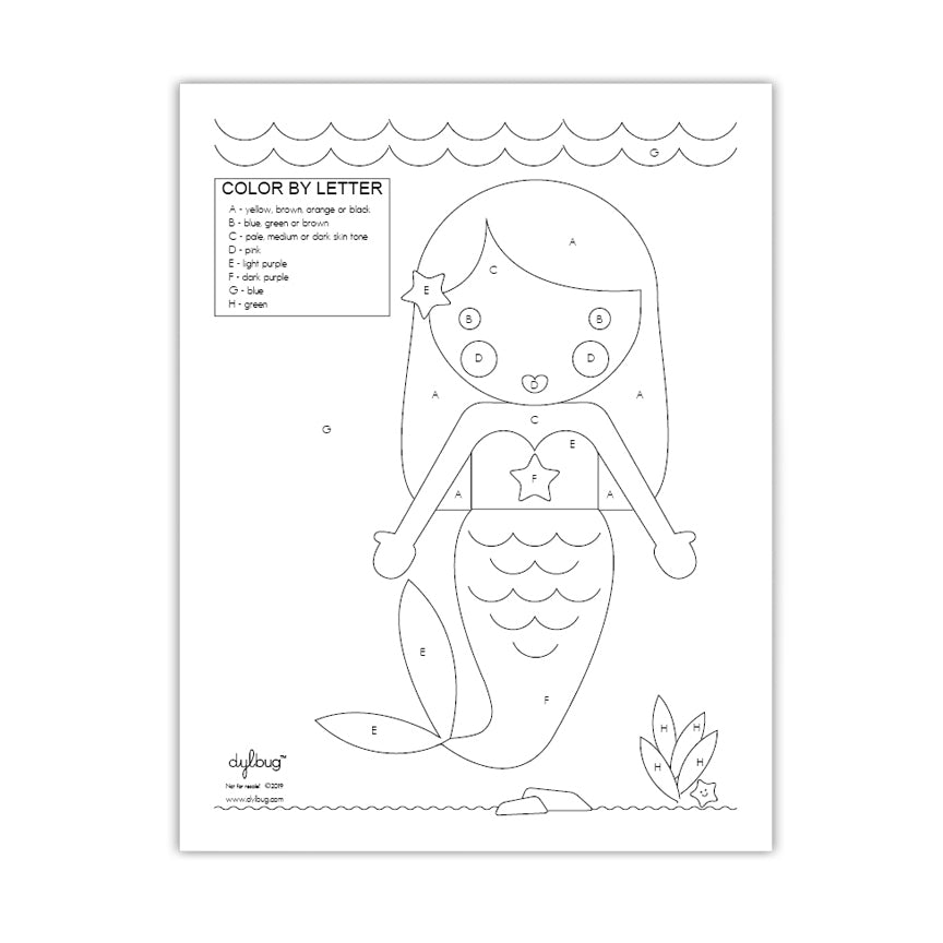 Mermaid Color by Letter by Dylbug