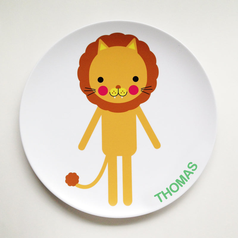 Custom Dylbug Lion Plate personalized with child's name design.perfect for kids of all ages and picky eaters alike making meal time fun and stress free