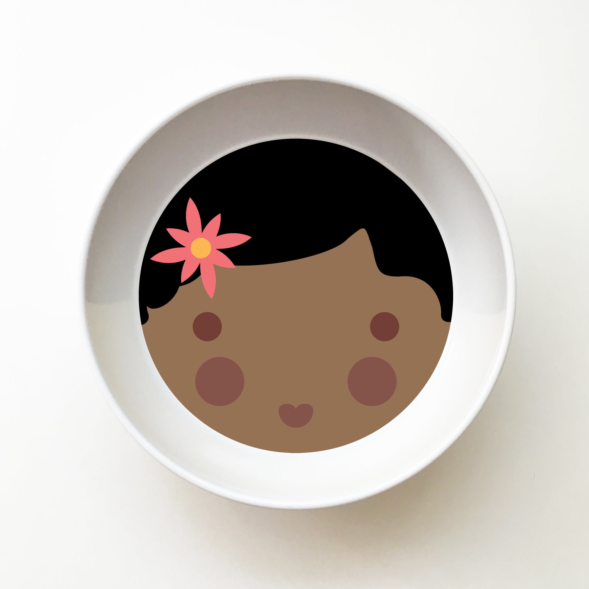 Dylbug little me Mermaid bowl with pink hair flower. Customize to look just like the little girl in your life.