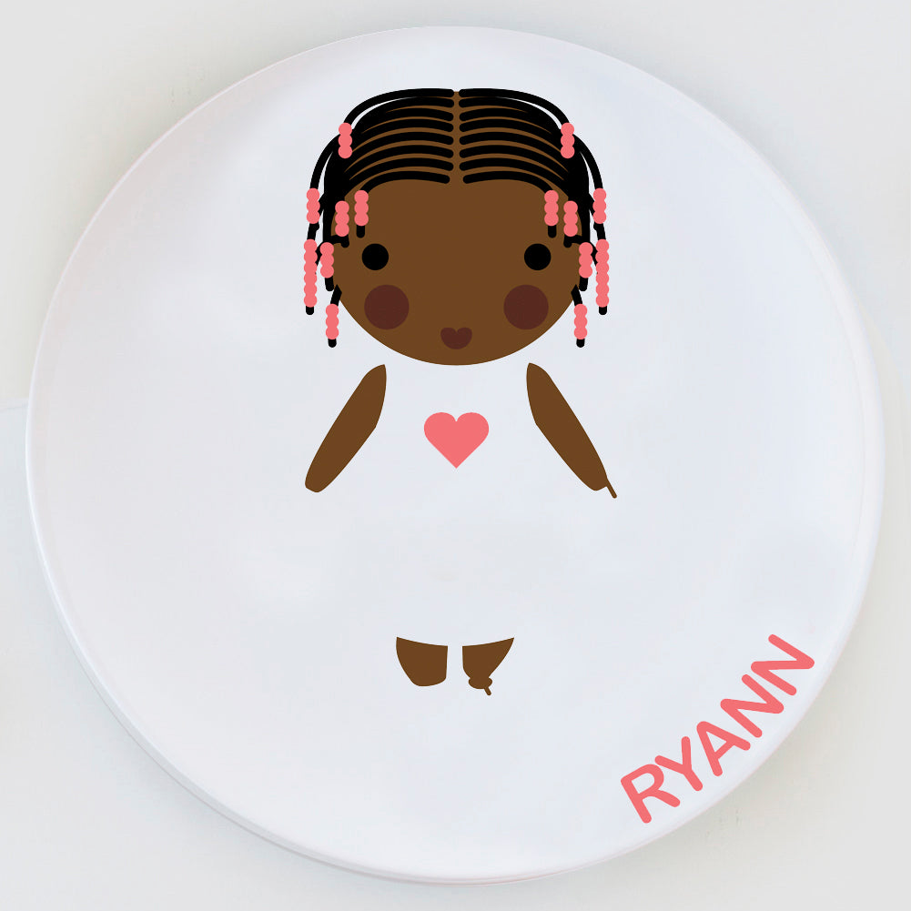 Personalized girl plate with limb differences