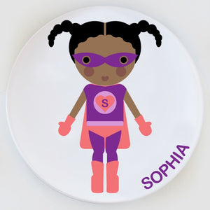 Little Me Girl SuperHero Plate