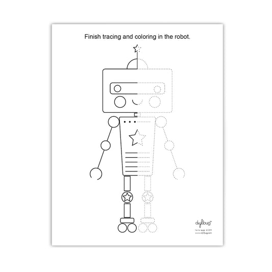 Robot Tracing Printable by Dylbug