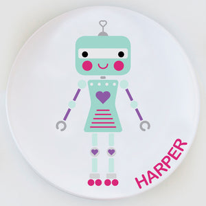 Little Me Robot Girl Plate