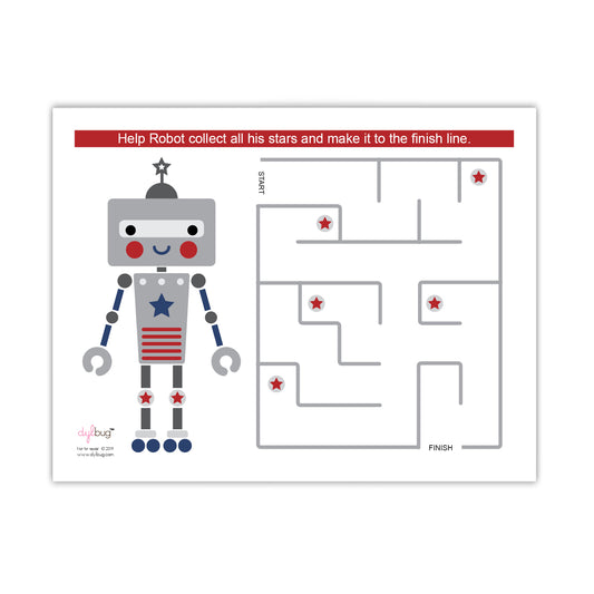 Robot Maze Printable by Dylbug